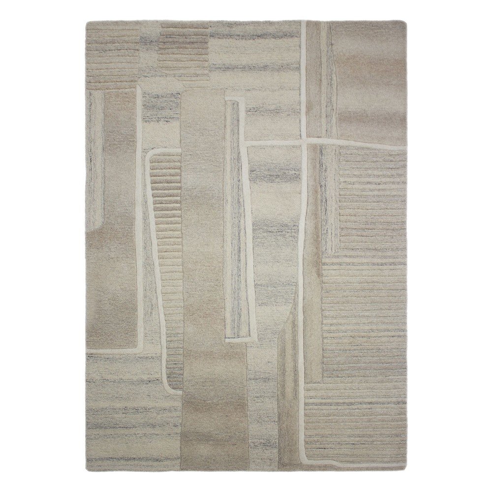 Szürkésbézs kézi szövésű gyapjú szőnyeg 140x200 cm Lira  – Flair Rugs