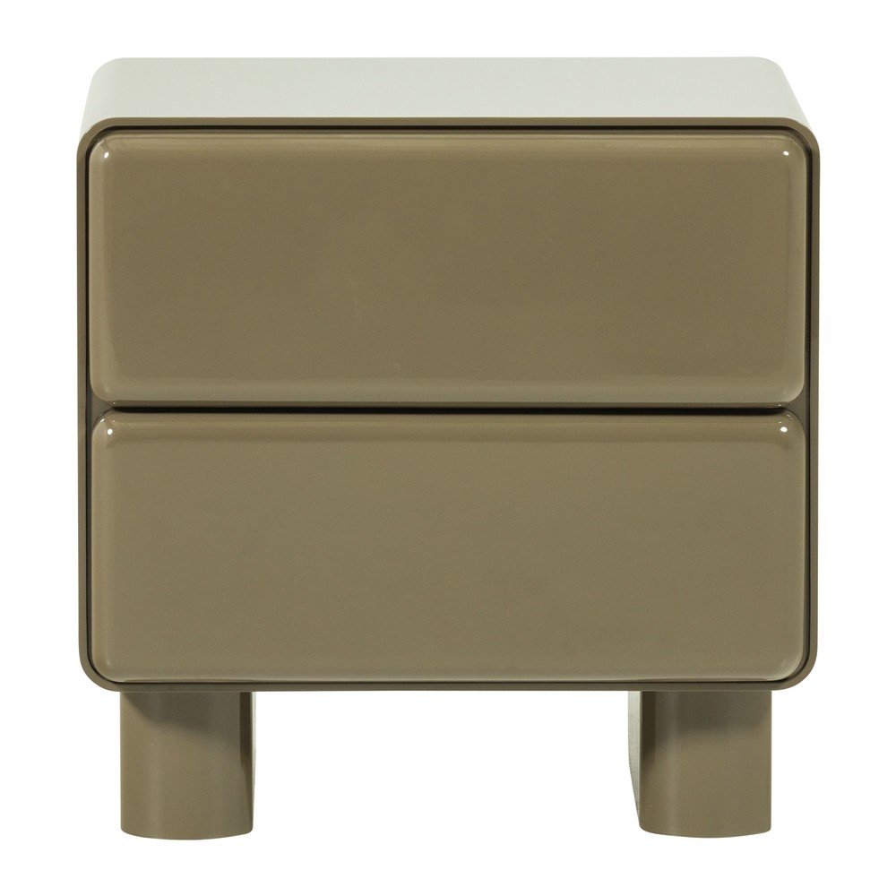 Zöld fényes éjjeliszekrény Lustra – WOOOD