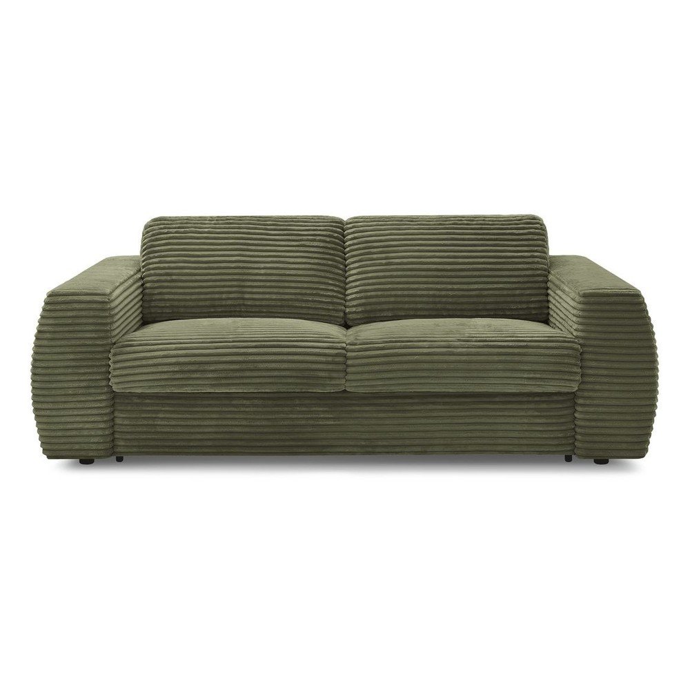 Zöld kordbársony kinyitható kanapé mindennapos alvásra 240 cm Hugo – Bobochic Paris